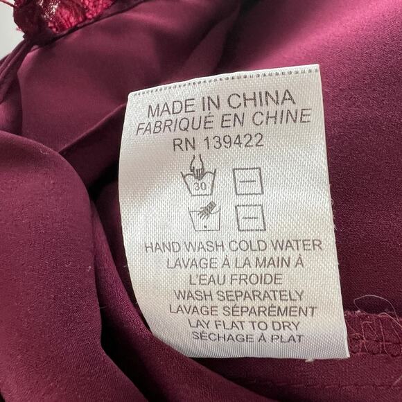 TOBI Burgundy Sleeveless Spaghetti Strap Lace Ladder T-Back Camisole Tank Sz XS - Picture 7 of 8